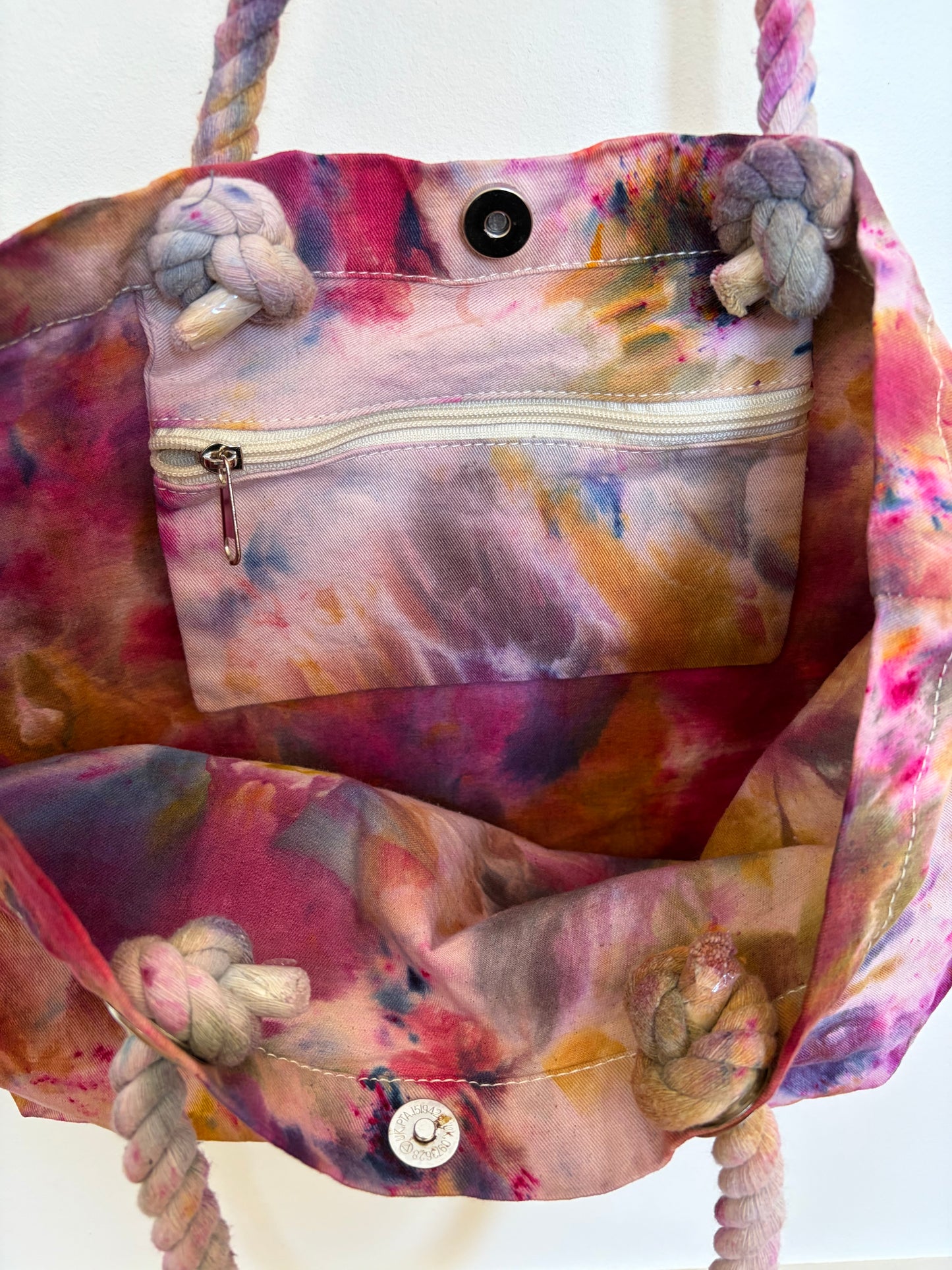 Ice Dyed Cotton Tote Bag