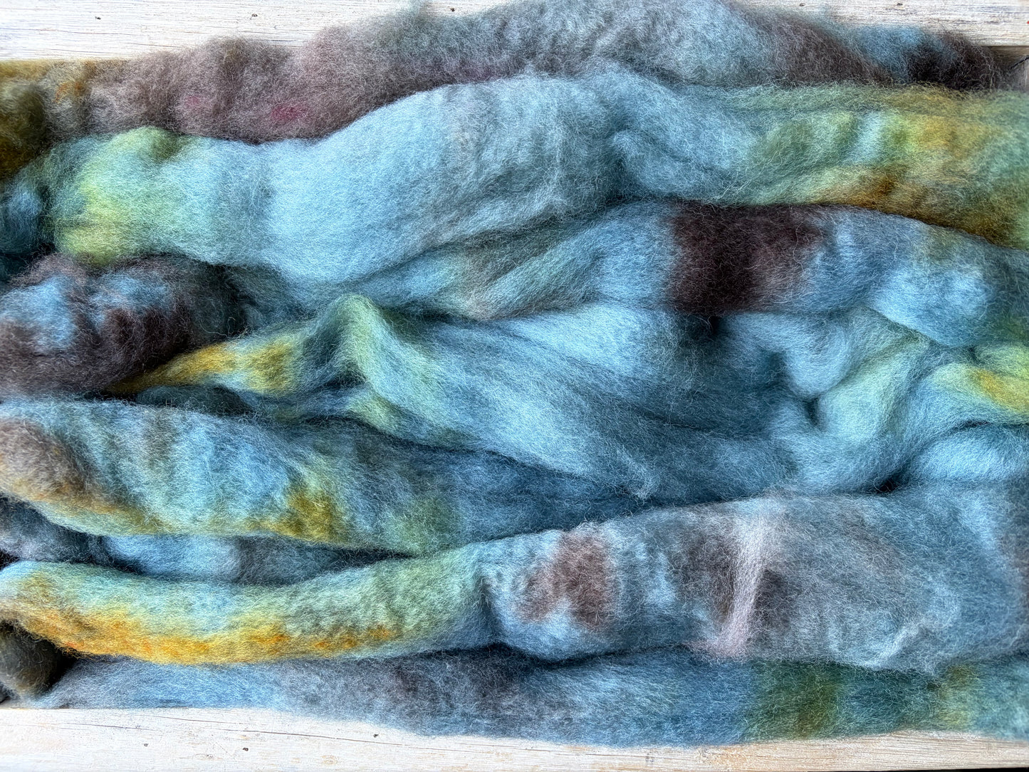 Bluefaced Leicester Wool - 26 Micron - One of a Kind Batch - 100 grams of Spinning Fibre - Hand Dyed Combed Top