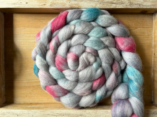 One of a Kind Batch - 100 grams of Spinning Fibre - Bluefaced Leicester Wool - 26 Micron - Hand Dyed Combed Top