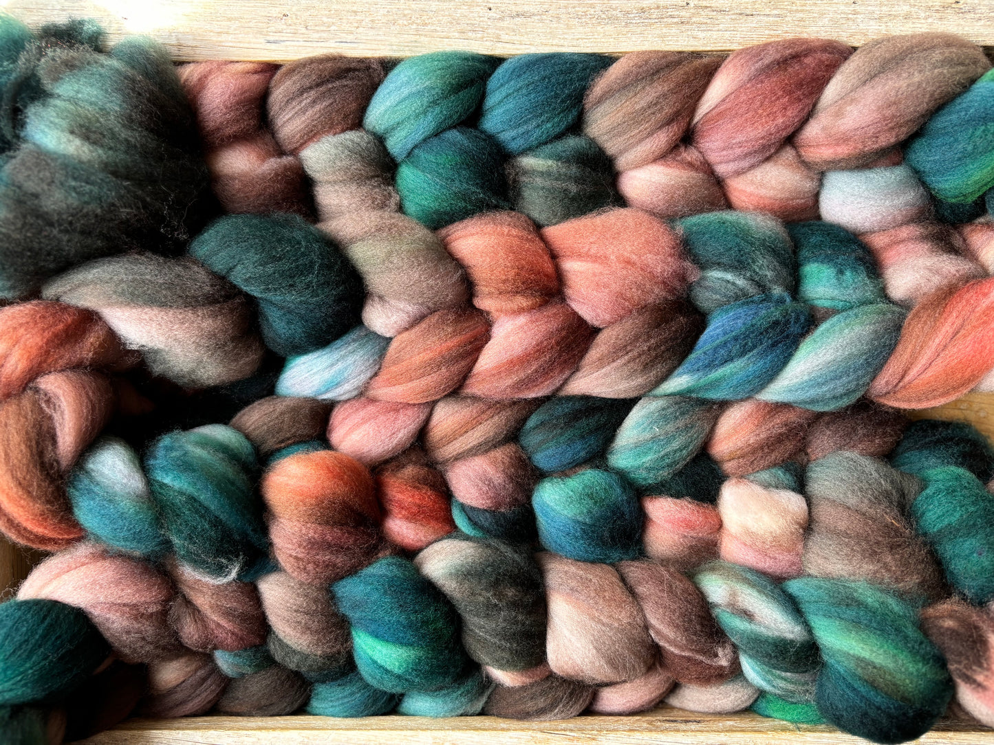 One of a Kind Batch - 100 grams of Spinning Fibre - Superwash Merino Wool 22 Micron - Hand Dyed Combed Top