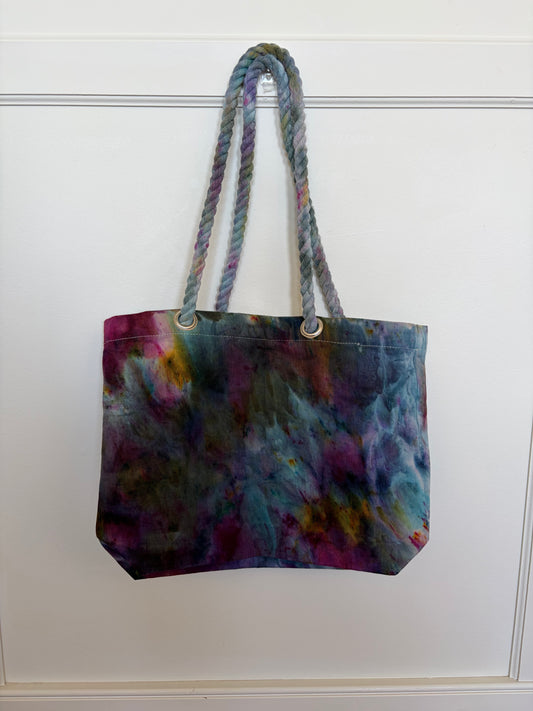 Ice Dyed Cotton Tote Bag