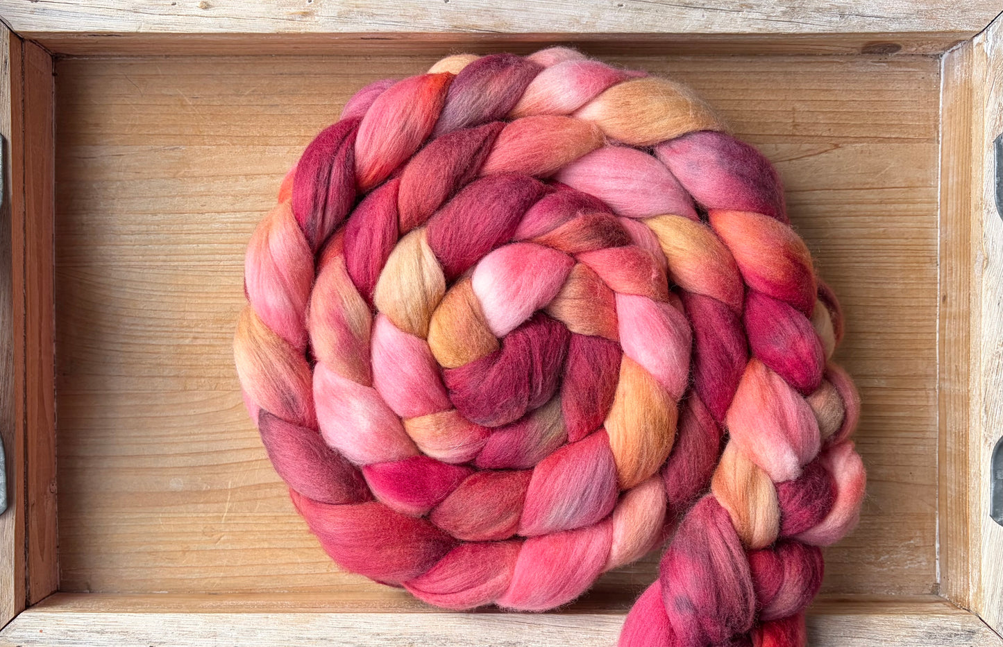 Untreated Merino Wool - 22 Micron - One of a Kind Batch - 100 grams of Spinning Fibre - Hand Dyed Combed Top