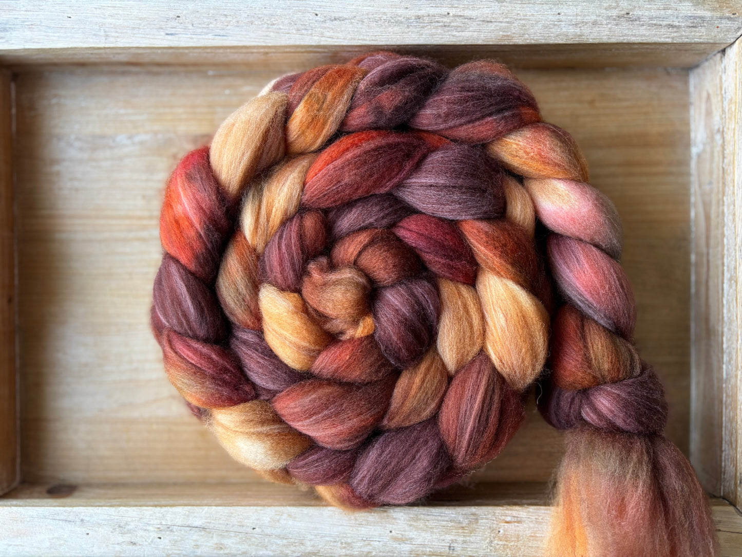 One of a Kind Batch - 100 grams of Spinning Fibre - 80% Superwash Merino Wool/ 20% Nylon - 22.5 Micron - Hand Dyed Combed Top