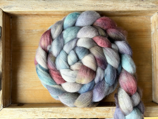 One of a Kind Batch - 100 grams of Spinning Fibre - Bluefaced Leicester Wool - 26 Micron - Hand Dyed Combed Top