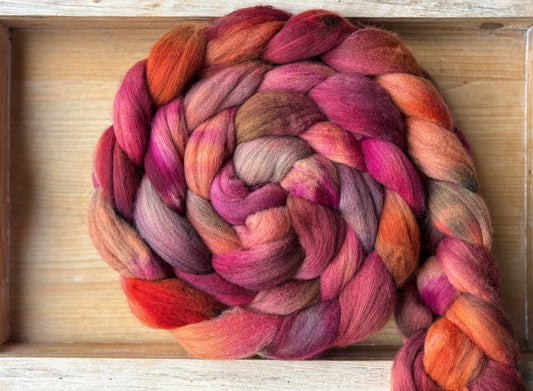 One of a Kind Batch - 100 grams of Spinning Fibre - Untreated Merino Wool 22 Micron - Hand Dyed Combed Top