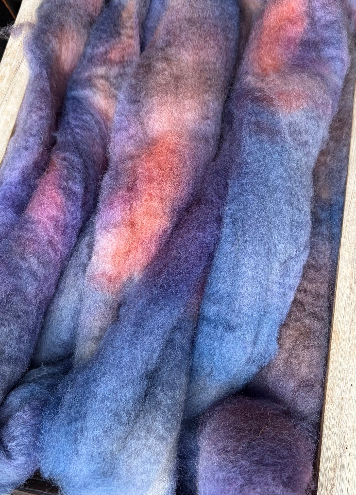 Bluefaced Leicester Wool - 26 Micron - One of a Kind Batch - 100 grams of Spinning Fibre - Hand Dyed Combed Top