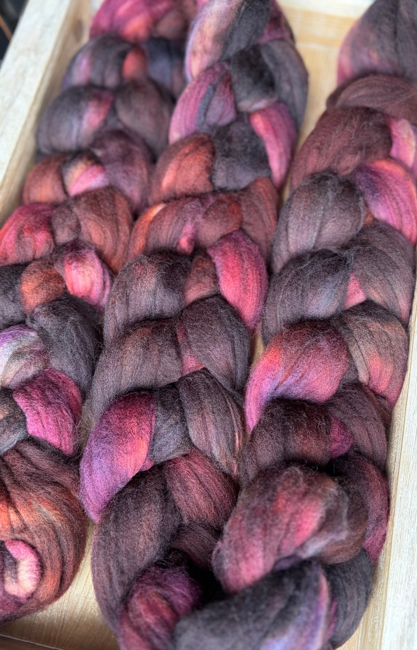 100% Superwash Merino Wool - 22 Micron - One of a Kind Batch - 100 grams of Spinning Fibre - Hand Dyed Combed Top