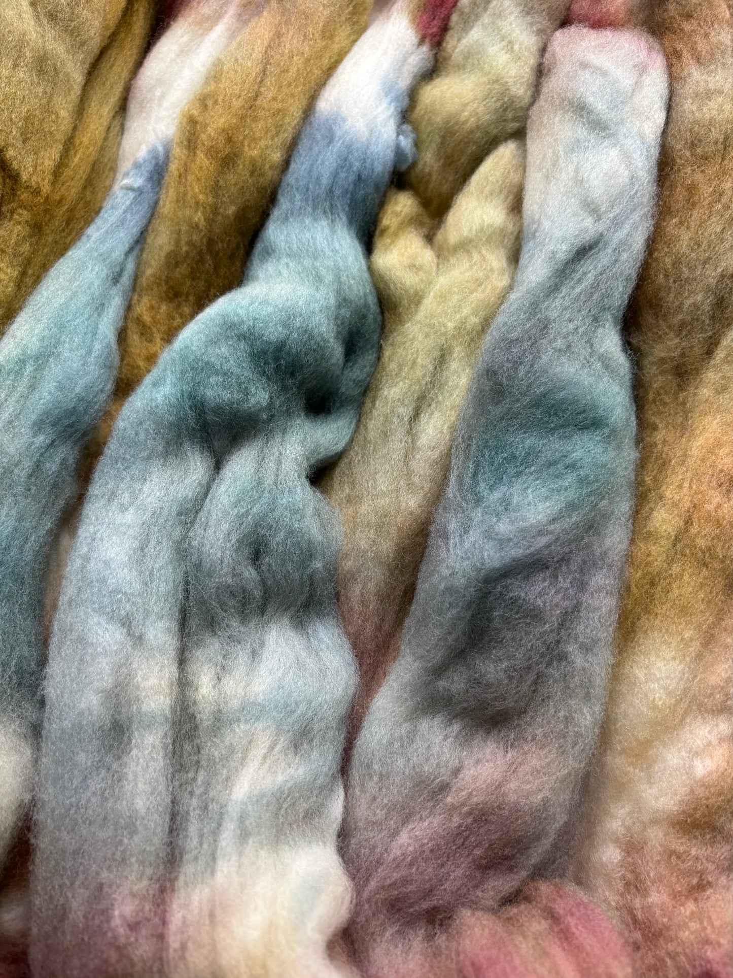 One of a Kind Batch - 100 grams of Spinning Fibre - Untreated Merino Wool 22 Micron - Hand Dyed Combed Top