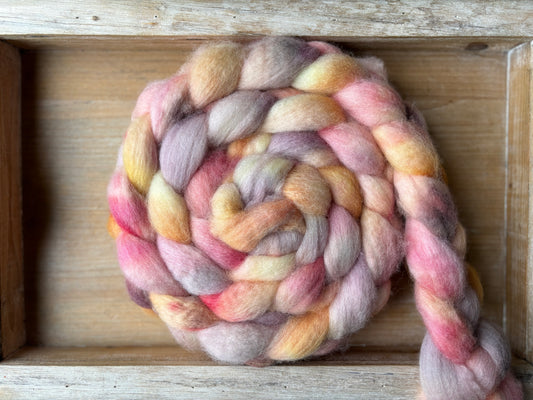 One of a Kind Batch - 100 grams of Spinning Fibre - Bluefaced Leicester Wool - 26 Micron - Hand Dyed Combed Top