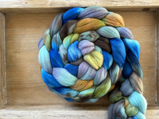 One of a Kind Batch - 100 grams of Spinning Fibre - Untreated Merino Wool 22 Micron - Hand Dyed Combed Top