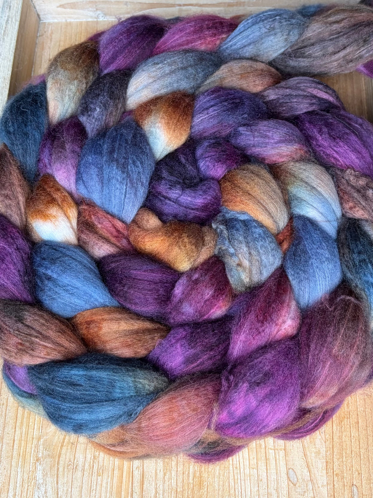 80% Superwash Merino Wool/ 10% Nylon/ 10% Cashmere - 18.5 Micron - One of a Kind Batch - 100 grams of Spinning Fibre - Hand Dyed Combed Top
