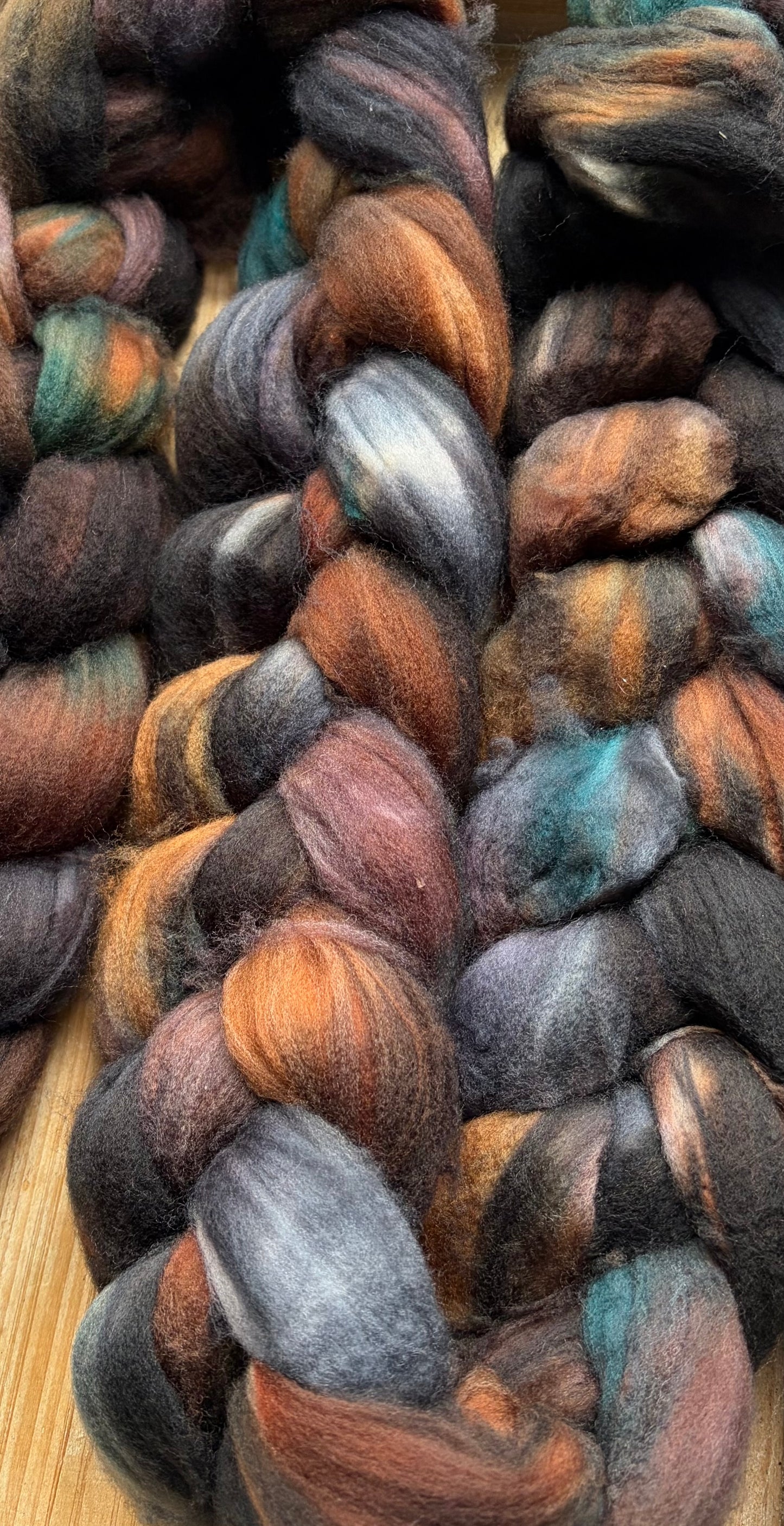 100% Superwash Merino Wool - 22 Micron - One of a Kind Batch - 100 grams of Spinning Fibre - Hand Dyed Combed Top