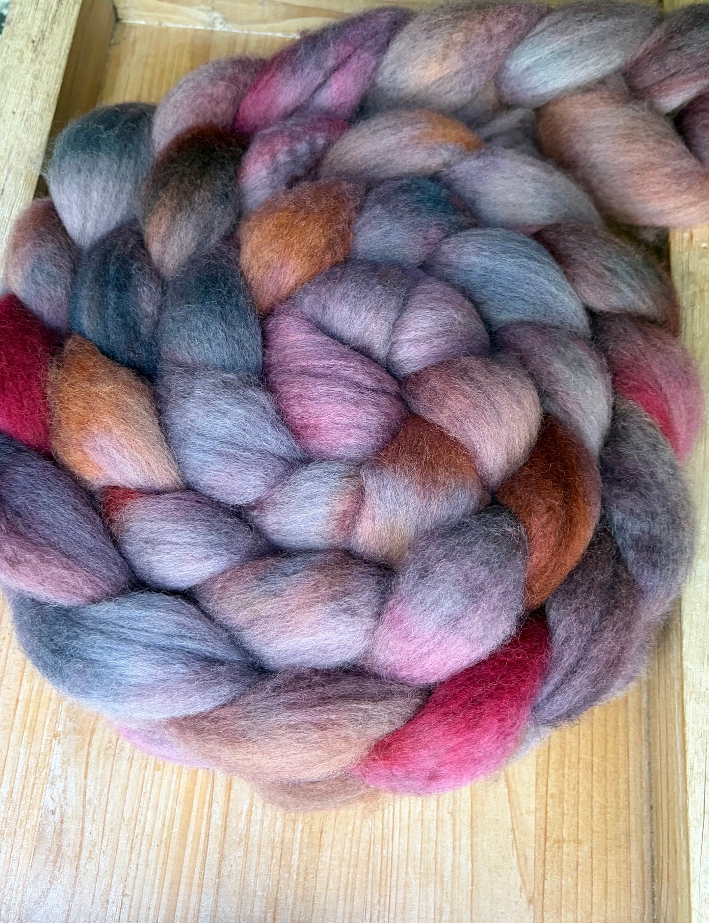 Bluefaced Leicester Wool - 26 Micron - One of a Kind Batch - 100 grams of Spinning Fibre - Hand Dyed Combed Top