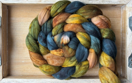 One of a Kind Batch - 100 grams of Spinning Fibre - Superwash Merino Wool 22 Micron - Hand Dyed Combed Top