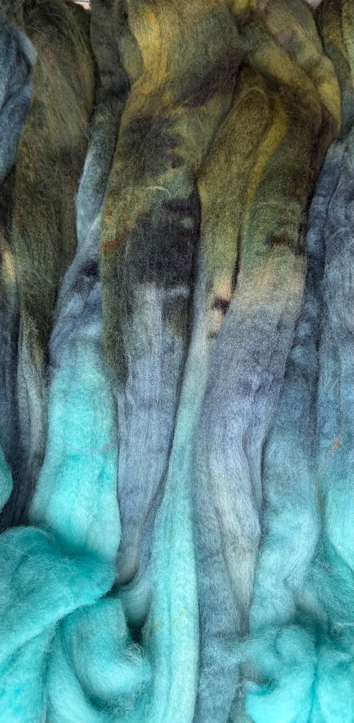 100% Superwash Merino Wool - 22 Micron - One of a Kind Batch - 100 grams of Spinning Fibre - Hand Dyed Combed Top