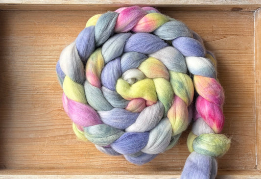 Untreated Merino Wool - 22 Micron - One of a Kind Batch - 100 grams of Spinning Fibre - Hand Dyed Combed Top