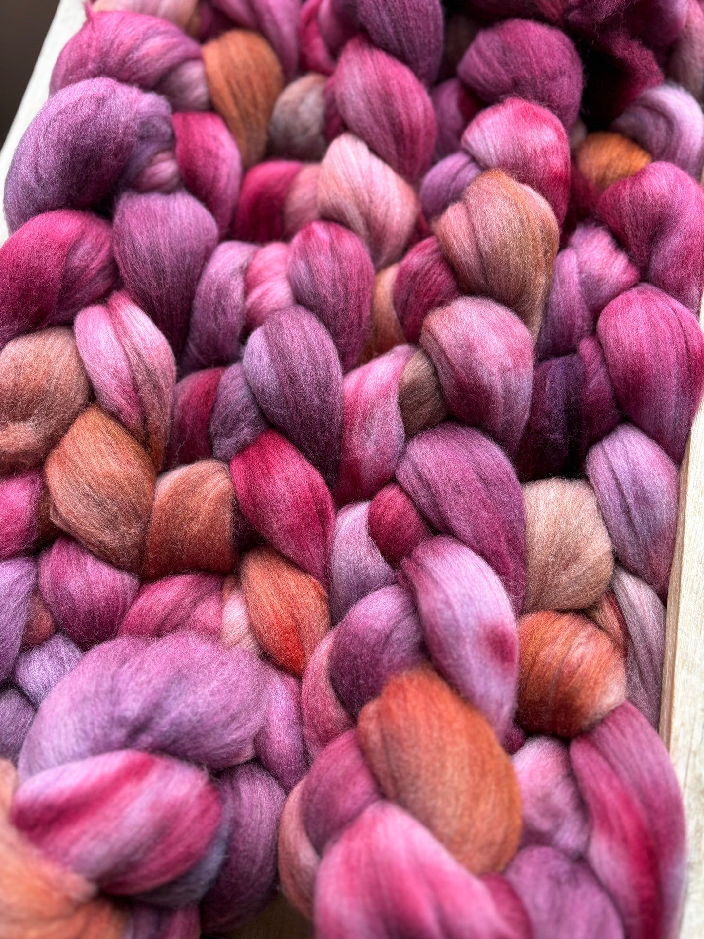 One of a Kind Batch - 100 grams of Spinning Fibre - Untreated Merino Wool 22 Micron - Hand Dyed Combed Top