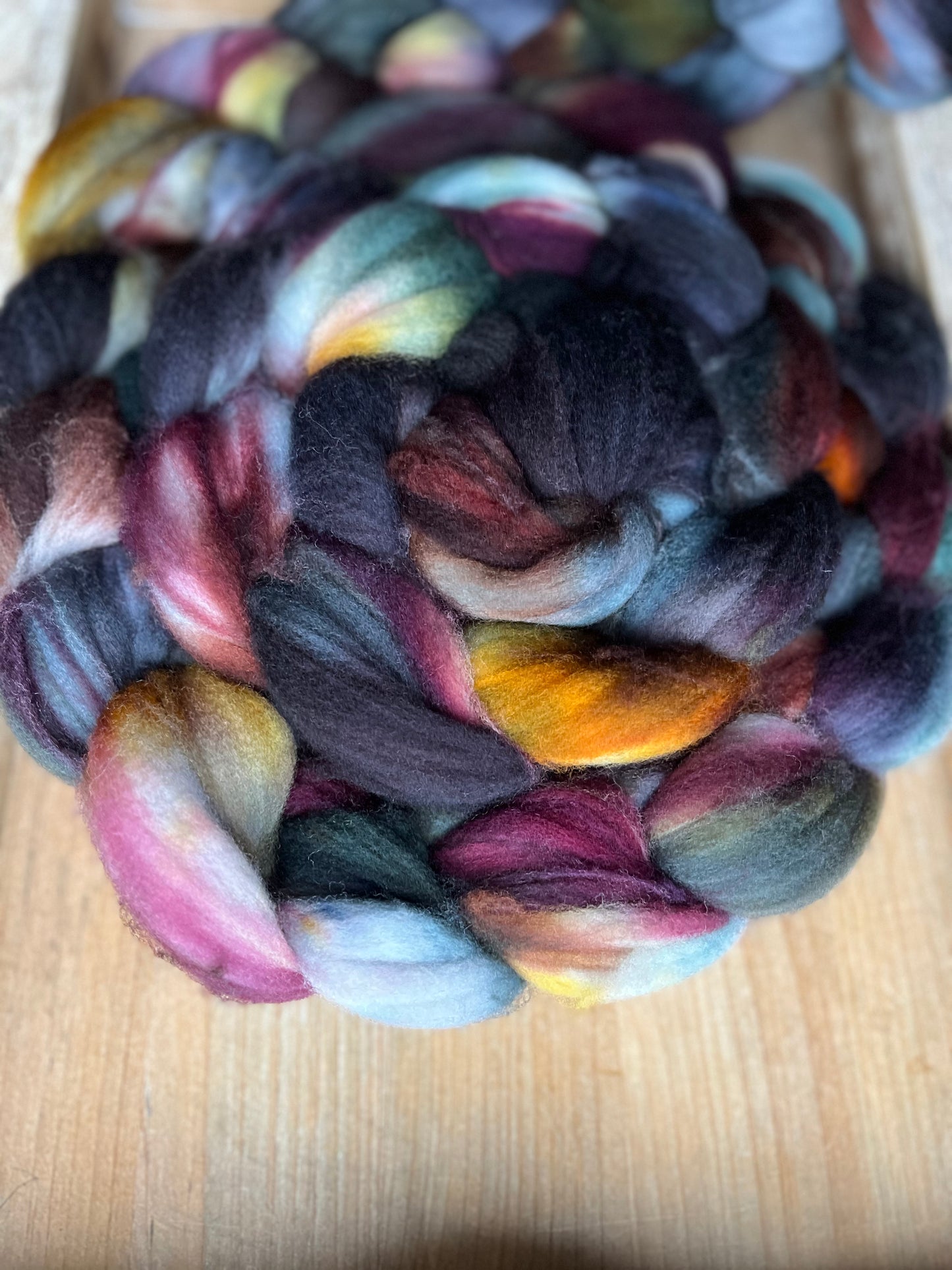 One of a Kind Batch - 100 grams of Spinning Fibre - Superwash Merino Wool 22 Micron - Hand Dyed Combed Top