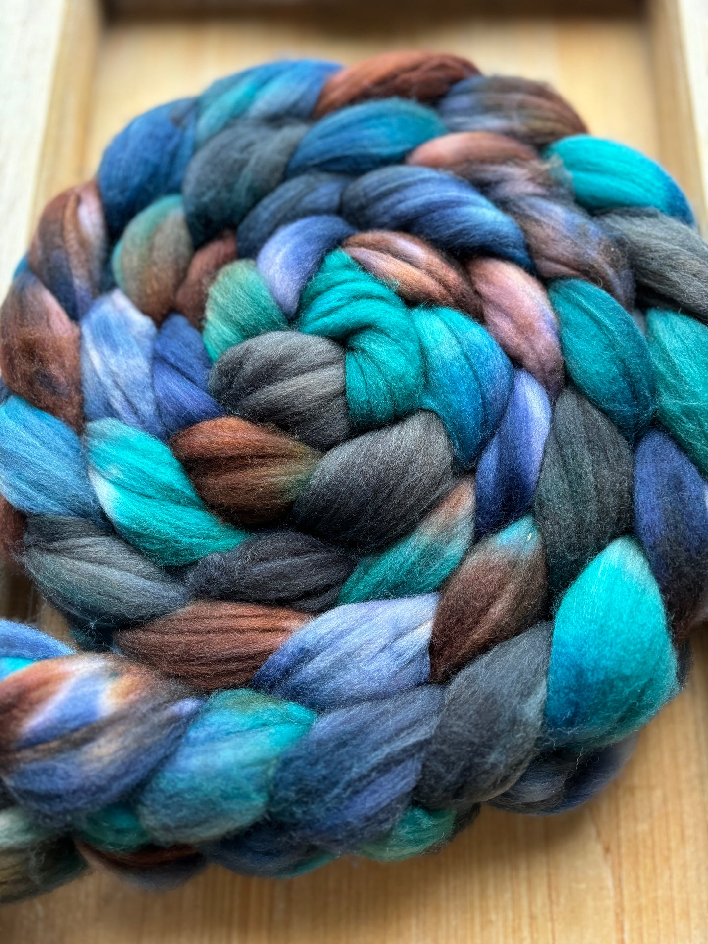 One of a Kind Batch - 100 grams of Spinning Fibre - 80% Superwash Merino Wool/ 20% Nylon - 22.5 Micron - Hand Dyed Combed Top