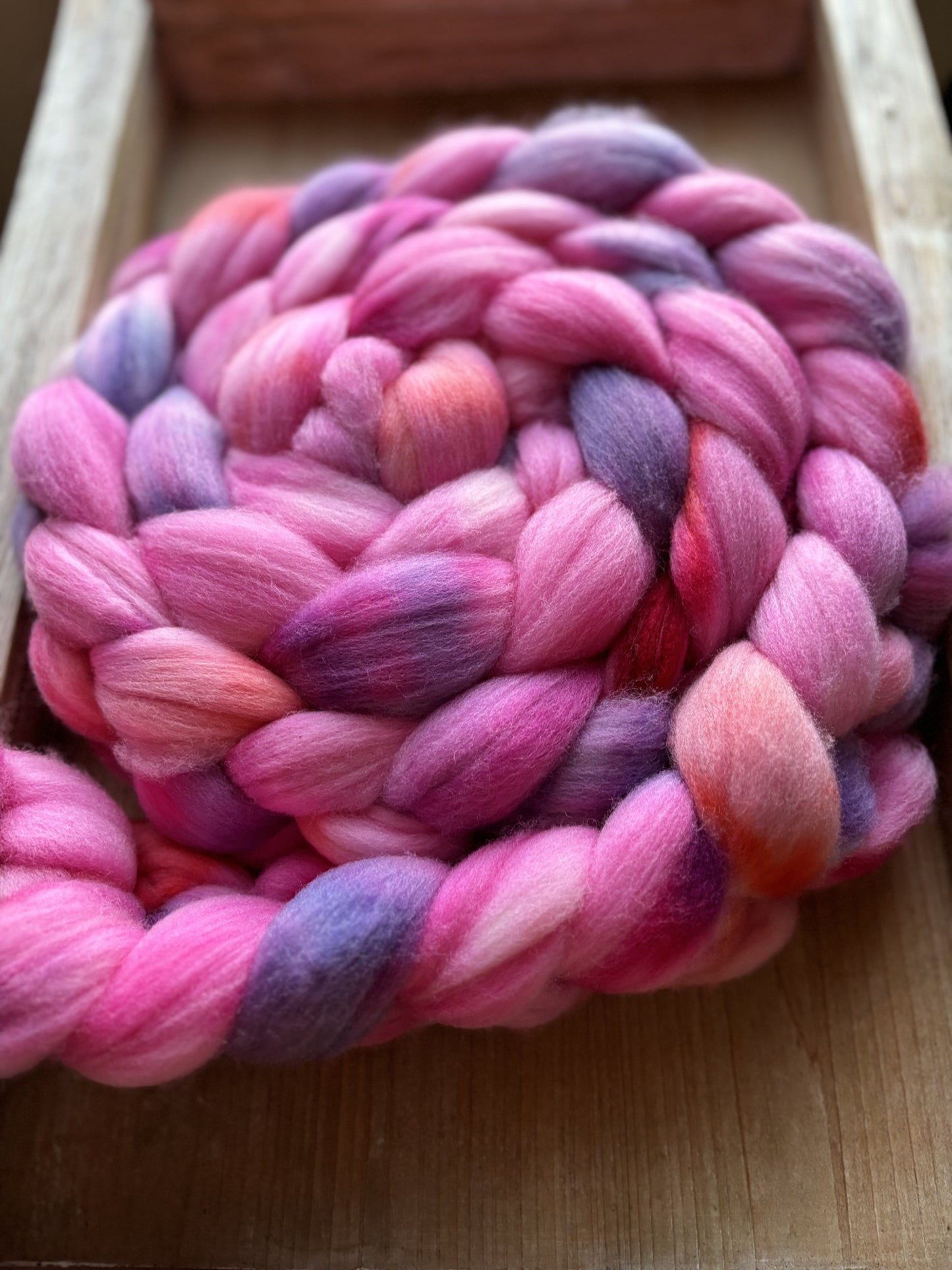 One of a Kind Batch - 100 grams of Spinning Fibre - Untreated Merino Wool 22 Micron - Hand Dyed Combed Top