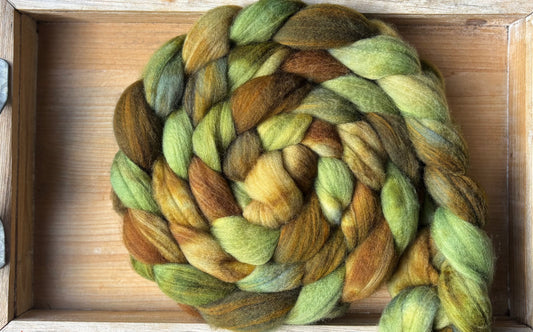 One of a Kind Batch - 100 grams of Spinning Fibre - 80% Superwash Merino Wool/ 20% Nylon - 22.5 Micron - Hand Dyed Combed Top