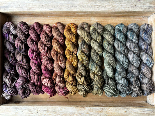 12 Skein Mini Yarn Fade - Squishy Sock Base