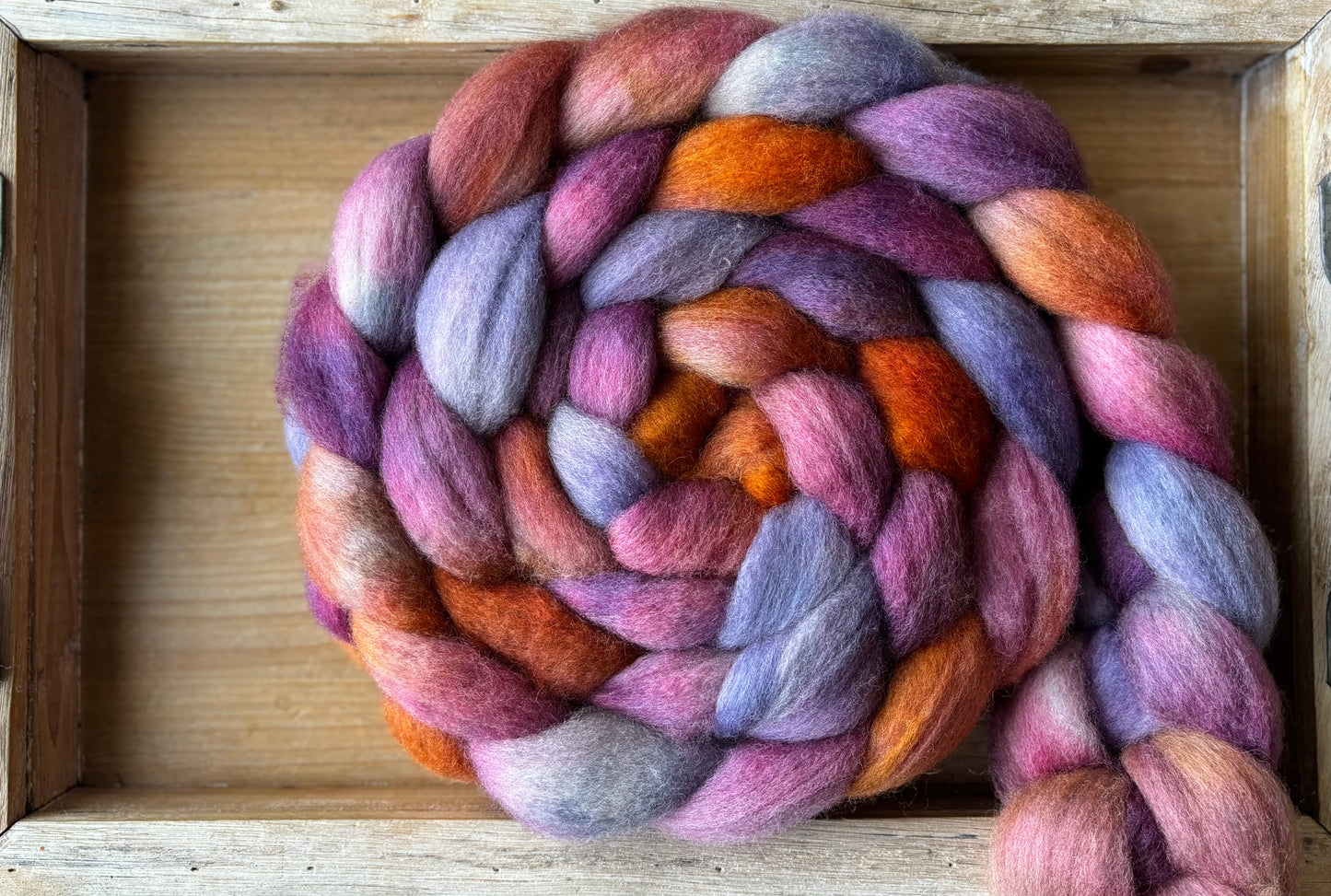 One of a Kind Batch - 100 grams of Spinning Fibre - Bluefaced Leicester Wool - 26 Micron - Hand Dyed Combed Top