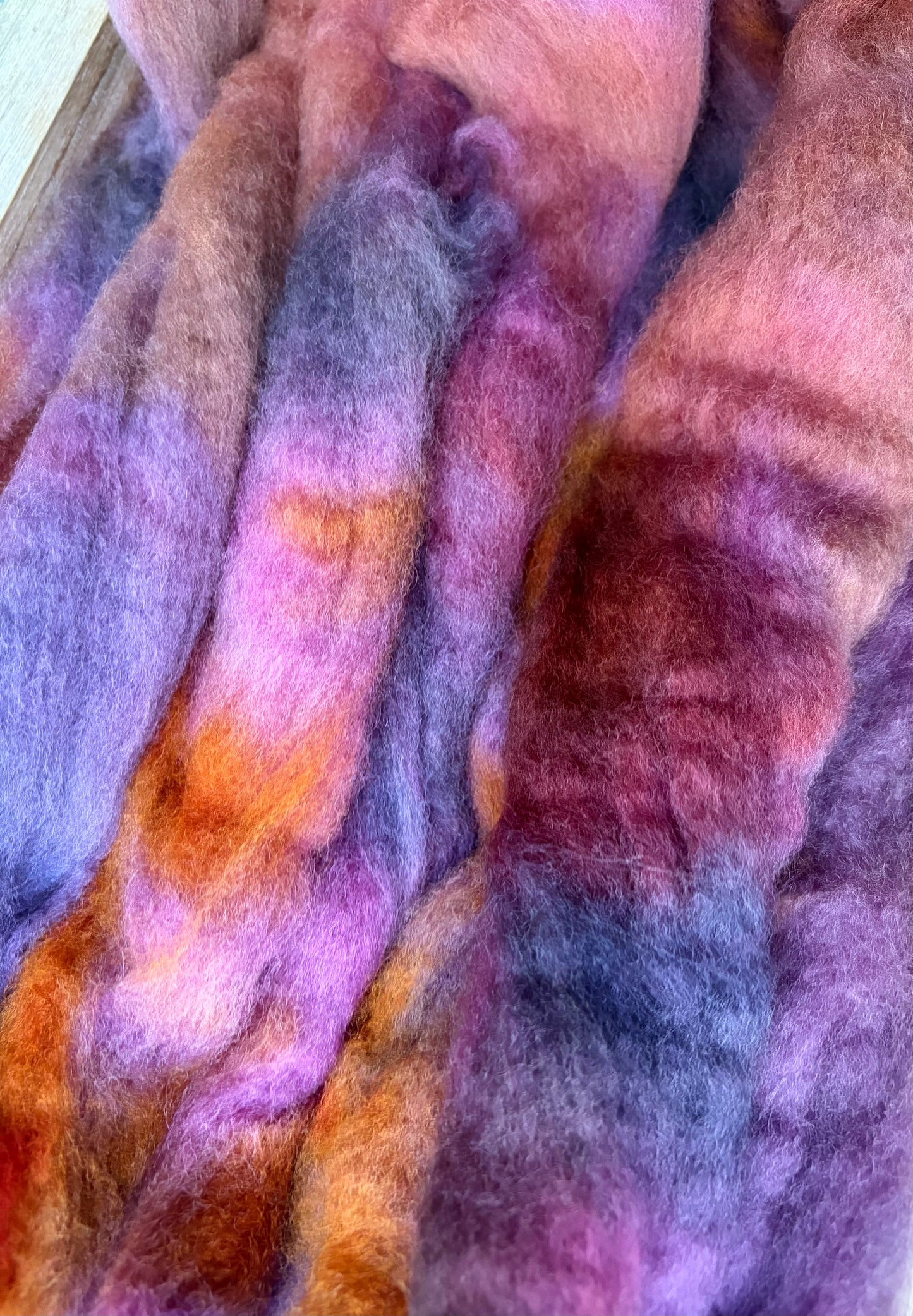 Bluefaced Leicester Wool - 26 Micron - One of a Kind Batch - 100 grams of Spinning Fibre - Hand Dyed Combed Top