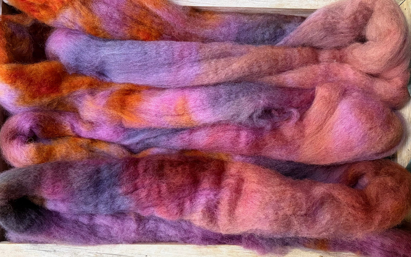Bluefaced Leicester Wool - 26 Micron - One of a Kind Batch - 100 grams of Spinning Fibre - Hand Dyed Combed Top