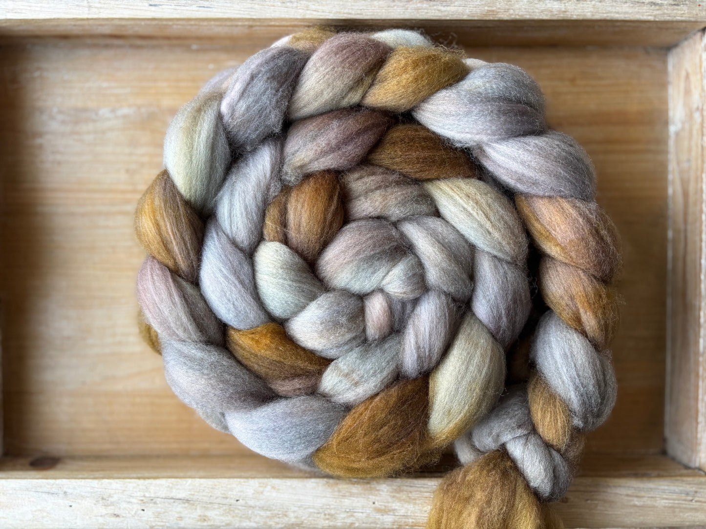 One of a Kind Batch - 100 grams of Spinning Fibre - 80% Superwash Merino Wool/ 20% Nylon - 22.5 Micron - Hand Dyed Combed Top