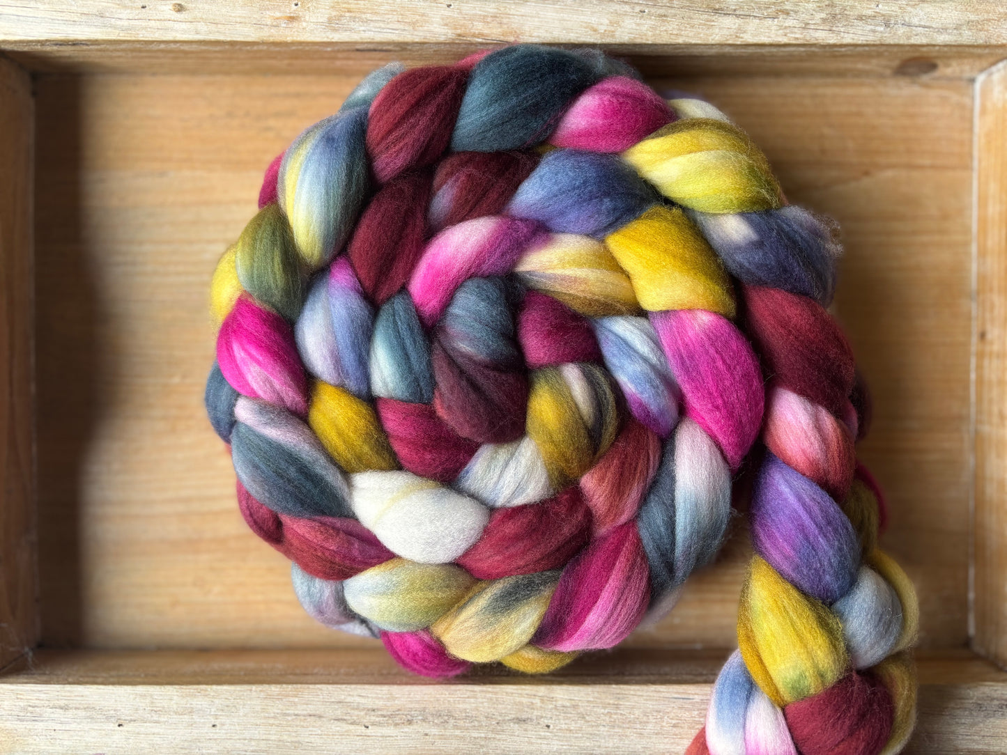 One of a Kind Batch - 100 grams of Spinning Fibre - Superwash Merino Wool 22 Micron - Hand Dyed Combed Top