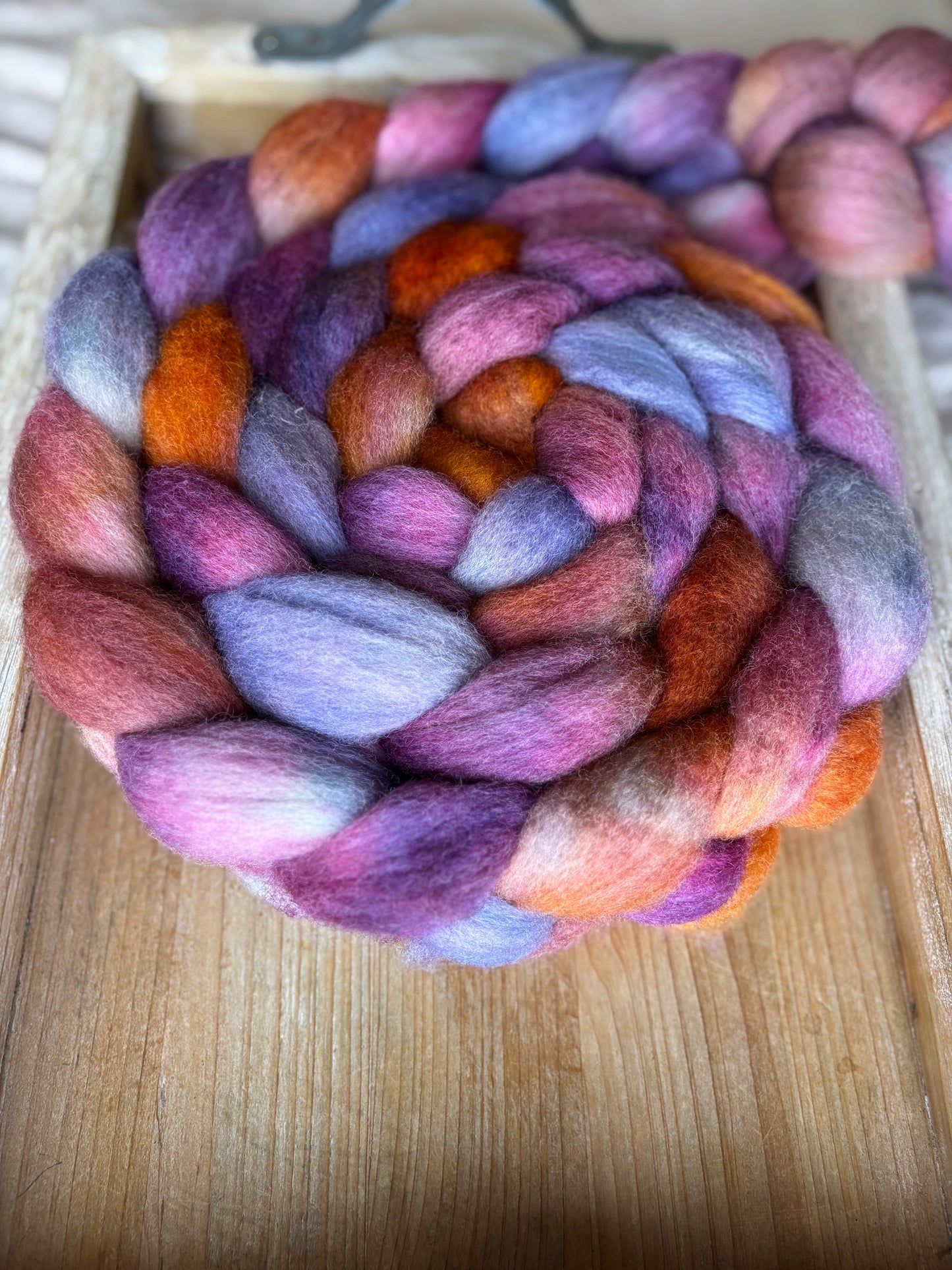 One of a Kind Batch - 100 grams of Spinning Fibre - Bluefaced Leicester Wool - 26 Micron - Hand Dyed Combed Top