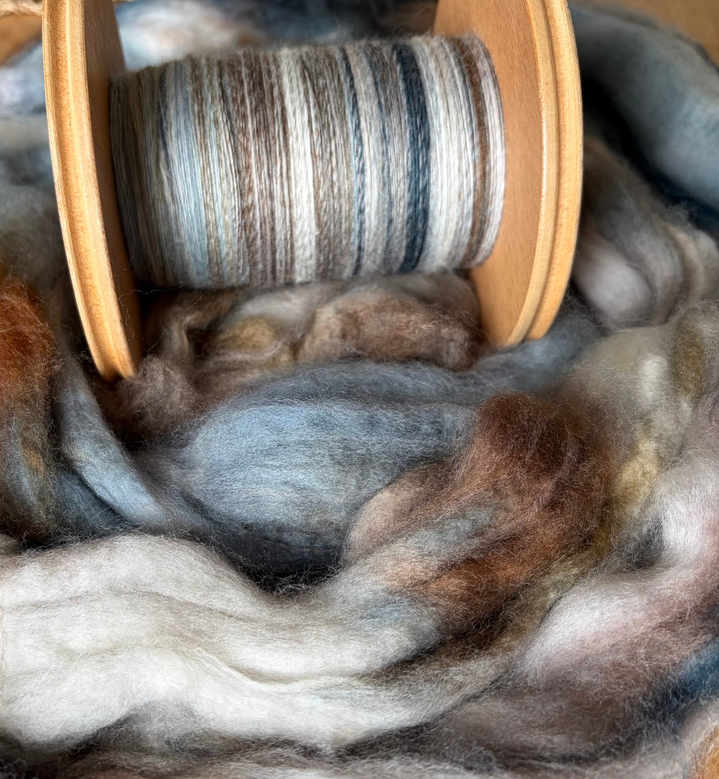 Hand Spun Yarn - 70% SWM/ 20% Nylon/ 10% Cashmere - Sweater Quantity