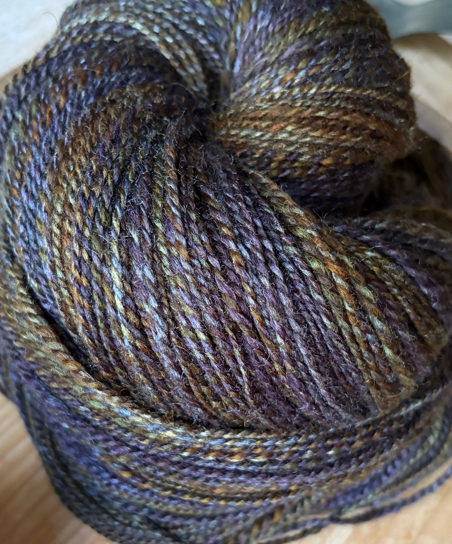 Hand Spun Yarn - 70% BFL/30% Tussah Silk