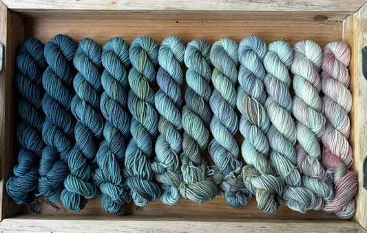 12 Skein Mini Yarn Fade - Squishy Sock Base