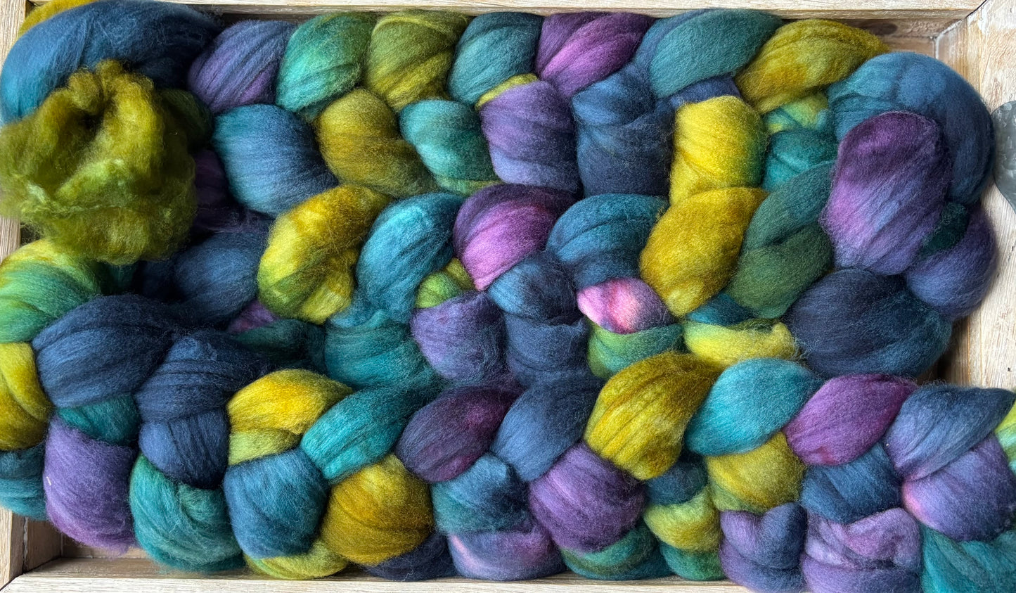 One of a Kind Batch - 100 grams of Spinning Fibre - Superwash Merino Wool 22 Micron - Hand Dyed Combed Top