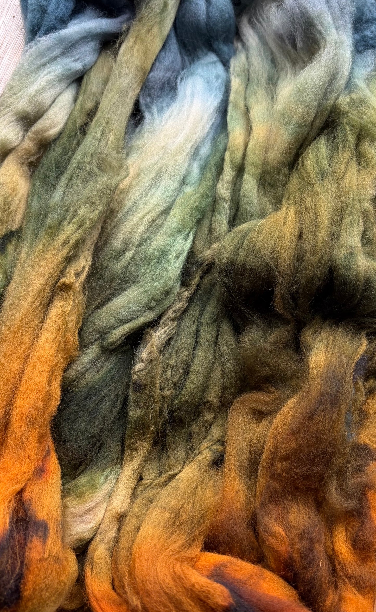 100% Superwash Merino Wool - 22 Micron - One of a Kind Batch - 100 grams of Spinning Fibre - Hand Dyed Combed Top
