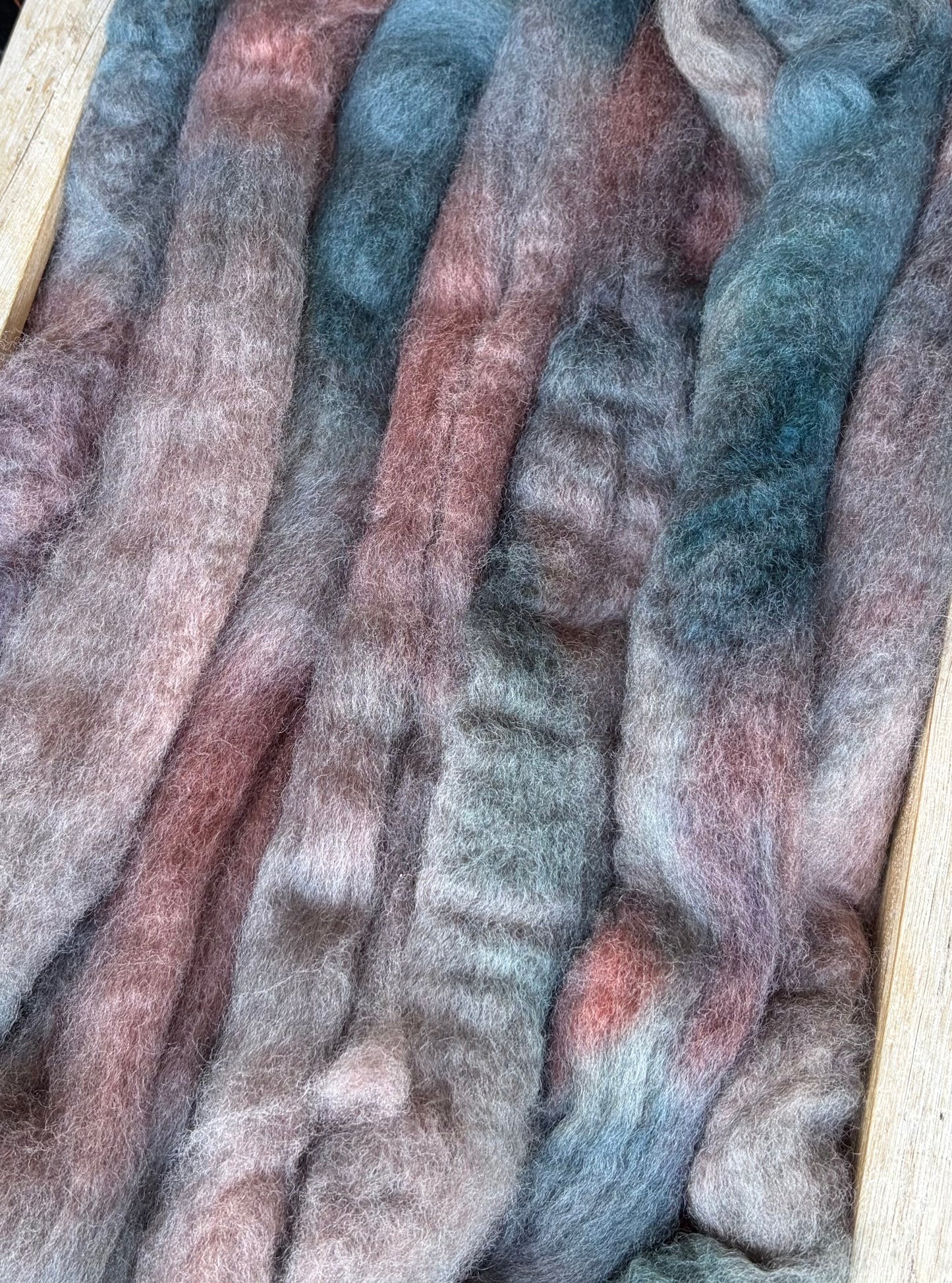 Bluefaced Leicester Wool - 26 Micron - One of a Kind Batch - 100 grams of Spinning Fibre - Hand Dyed Combed Top