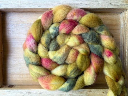 Bluefaced Leicester Wool - 26 Micron - One of a Kind Batch - 100 grams of Spinning Fibre - Hand Dyed Combed Top