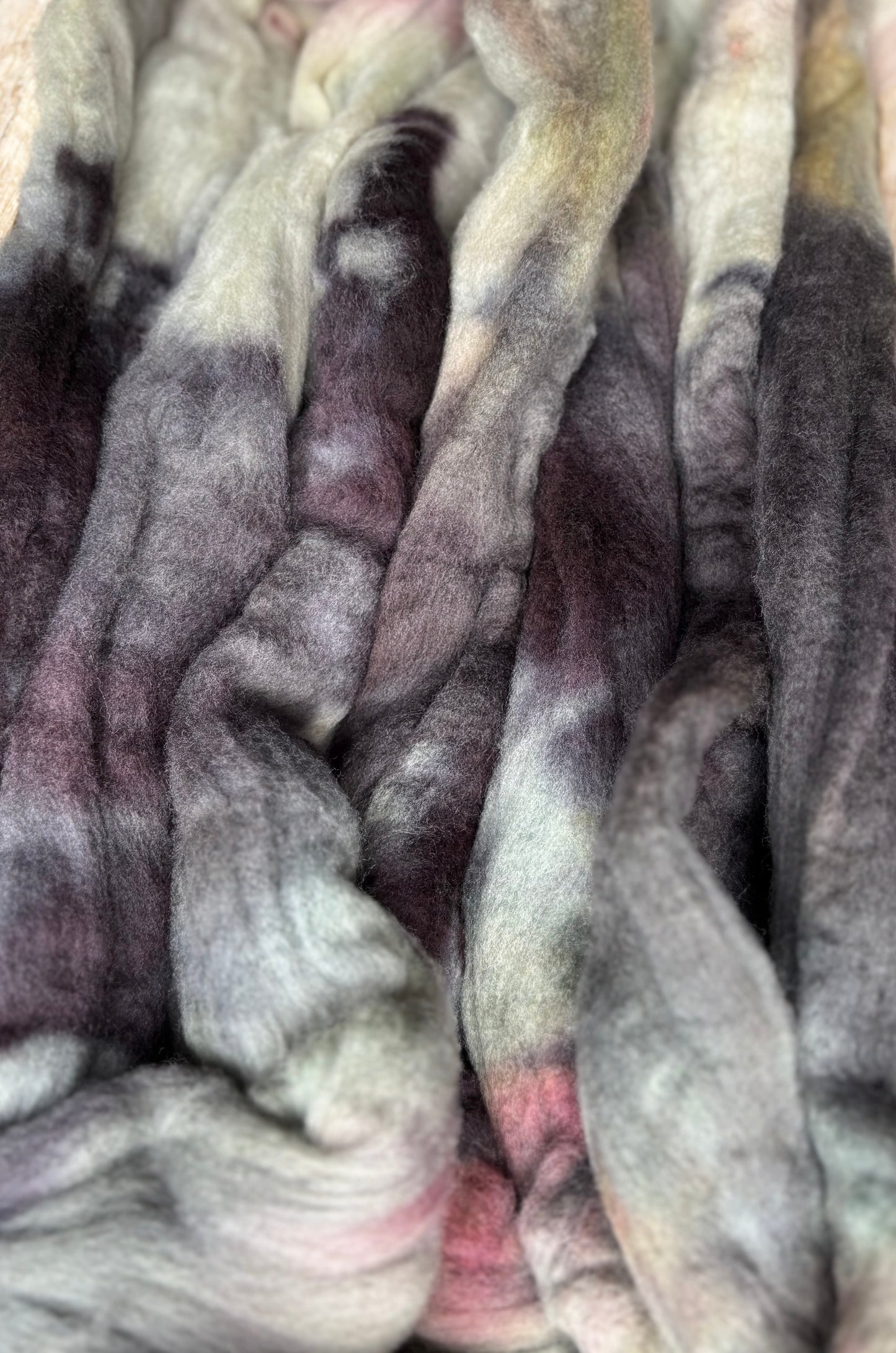 One of a Kind Batch - 100 grams of Spinning Fibre - Untreated Merino Wool 22 Micron - Hand Dyed Combed Top