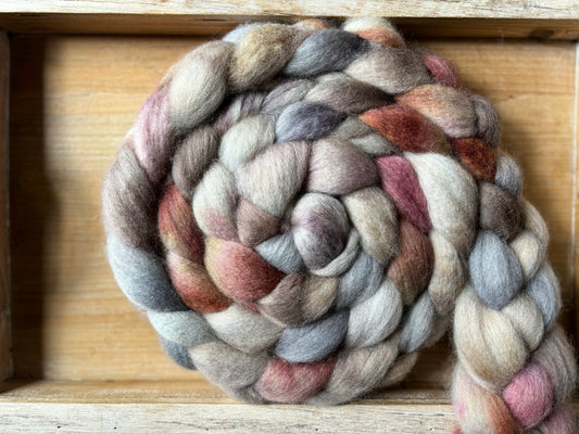 One of a Kind Batch - 100 grams of Spinning Fibre - Bluefaced Leicester Wool - 26 Micron - Hand Dyed Combed Top