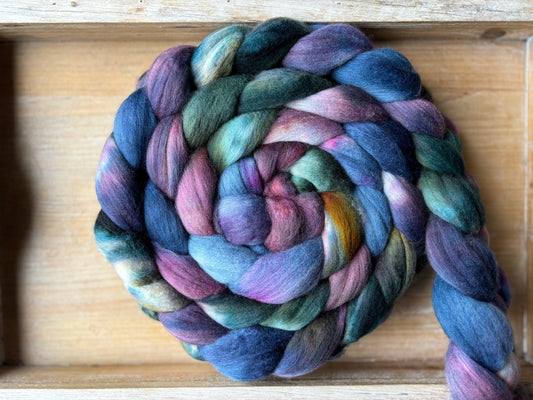 One of a Kind Batch - 100 grams of Spinning Fibre - Untreated Merino Wool 22 Micron - Hand Dyed Combed Top