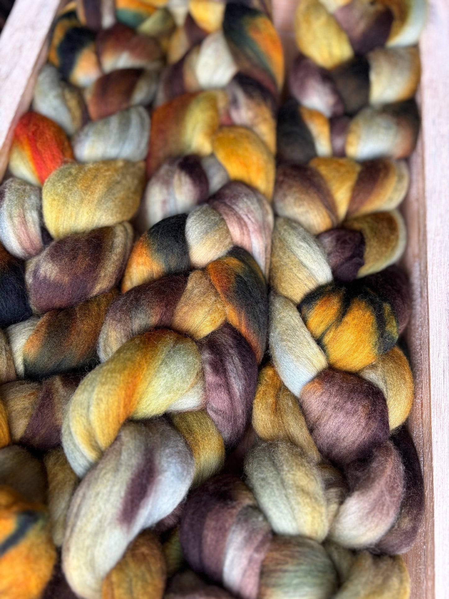 One of a Kind Batch - 100 grams of Spinning Fibre - Untreated Merino Wool 22 Micron - Hand Dyed Combed Top