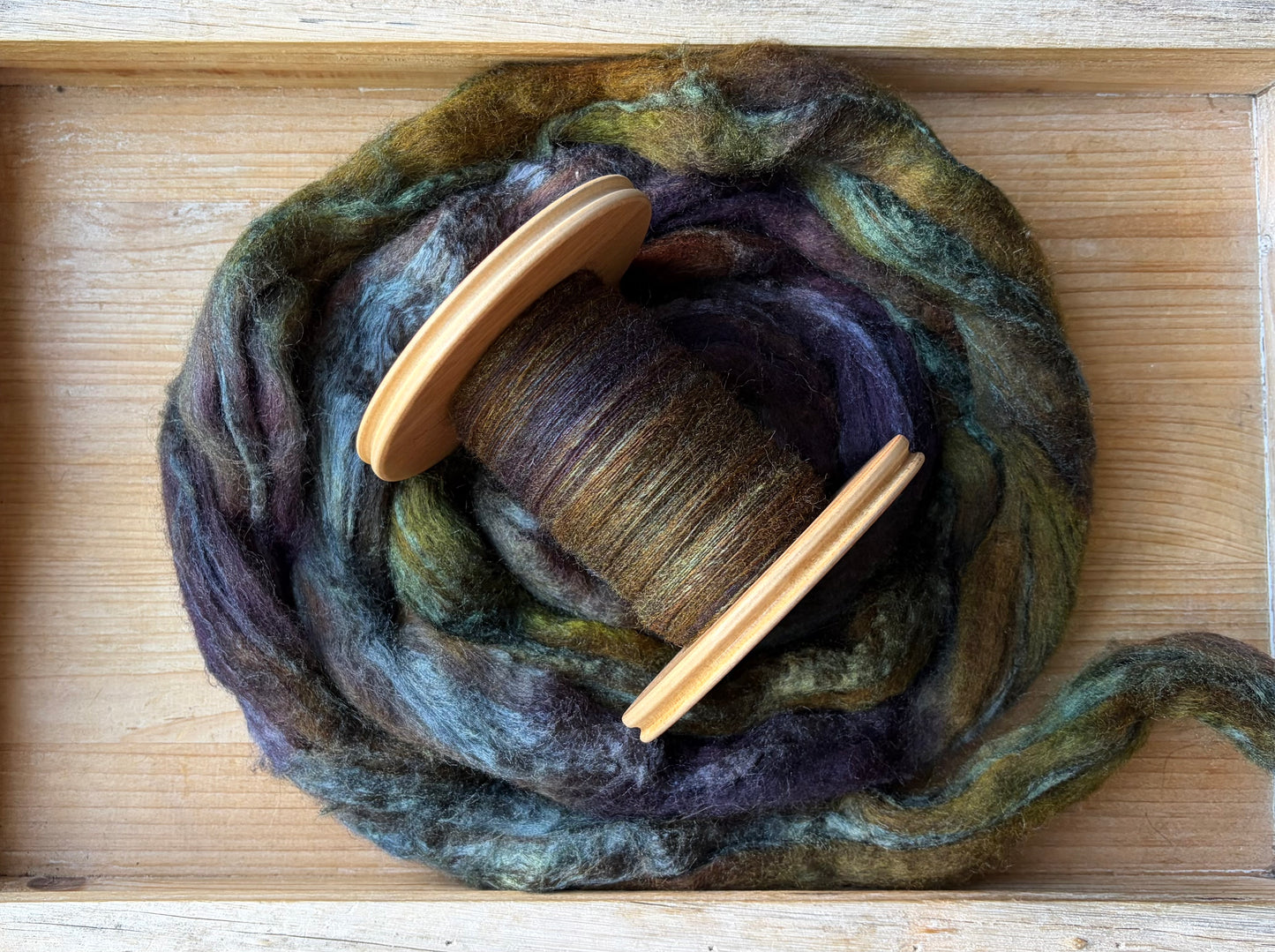 Hand Spun Yarn - 70% BFL/30% Tussah Silk