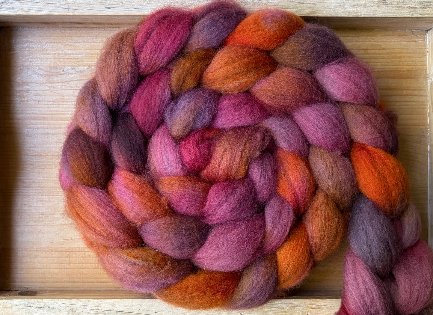 Bluefaced Leicester Wool - 26 Micron - One of a Kind Batch - 100 grams of Spinning Fibre - Hand Dyed Combed Top
