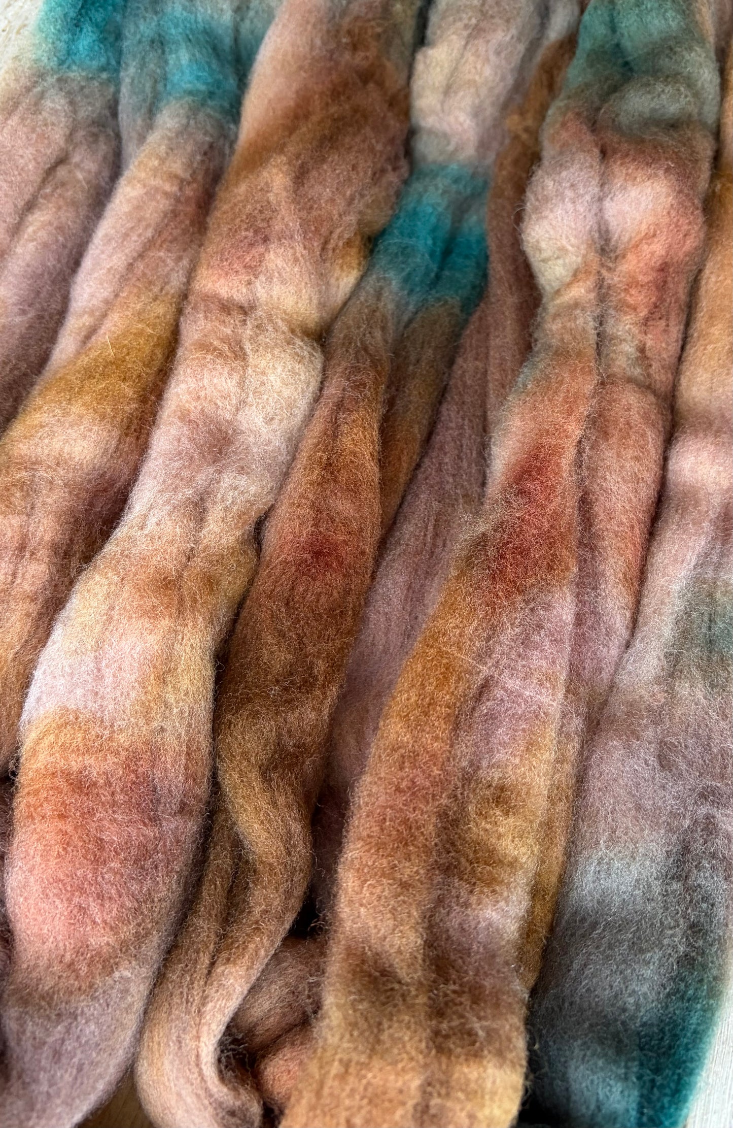 Targhee - 23 Micron - One of a Kind Batch - 100 grams of Spinning Fibre - Hand Dyed Combed Top