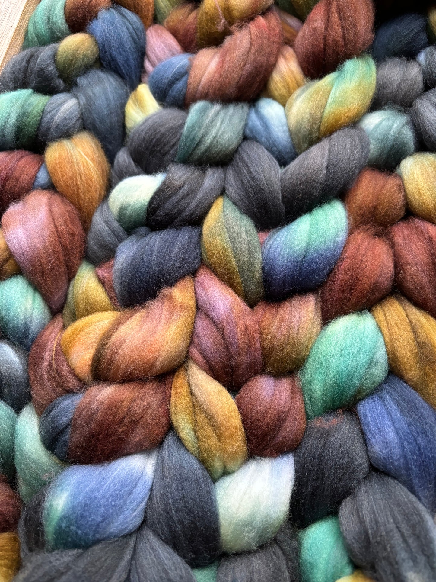 One of a Kind Batch - 100 grams of Spinning Fibre - 80% Superwash Merino Wool/ 20% Nylon - 22.5 Micron - Hand Dyed Combed Top