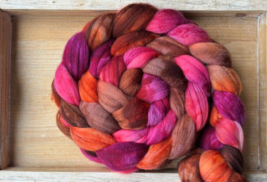 One of a Kind Batch - 100 grams of Spinning Fibre - Superwash Merino Wool 22 Micron - Hand Dyed Combed Top