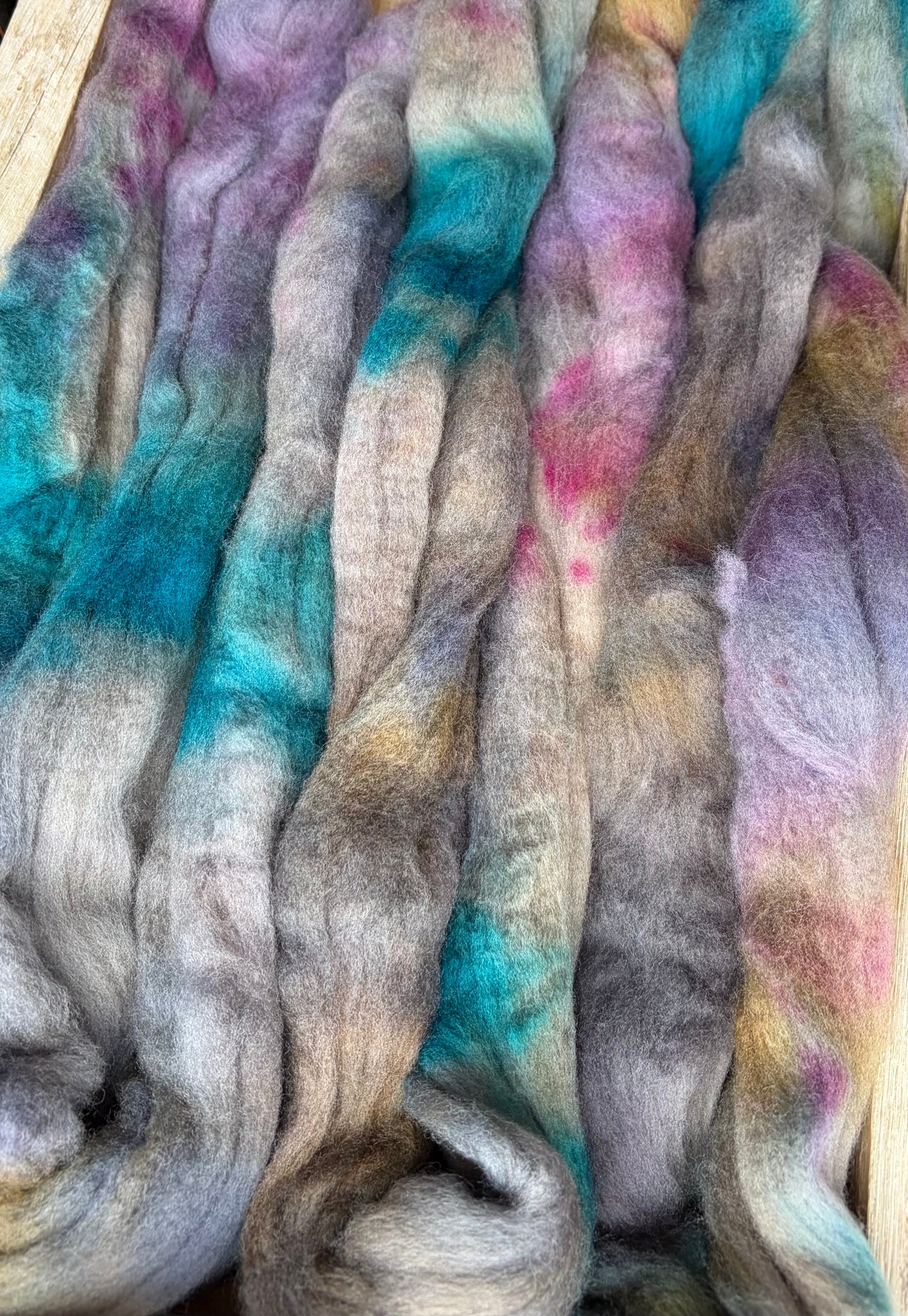 Targhee - 23 Micron - One of a Kind Batch - 100 grams of Spinning Fibre - Hand Dyed Combed Top