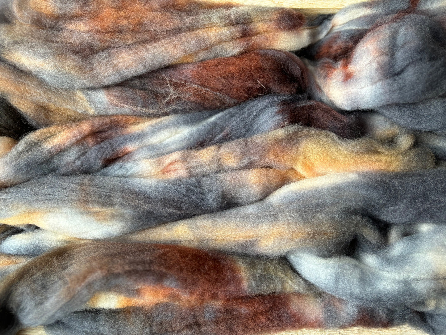 One of a Kind Batch - 100 grams of Spinning Fibre - Superwash Merino Wool 22 Micron - Hand Dyed Combed Top